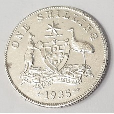 AUSTRALIA 1935 . ONE 1 SHILLING . CENTRE DIAMOND . FULL 8 PEARLS